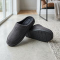 TIXMARIVA™ Mercer Men’s Microsuede Scuff Slippers – Memory-Cushioned Closed-Toe House Shoes, Indoor Outdoor Slip-On