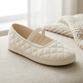TIXMARIVA™ Lumi Women’s Soft Mary Jane Slippers – Quilted Closed-Toe House Shoes, Cushioned Indoor Ballet Slippers